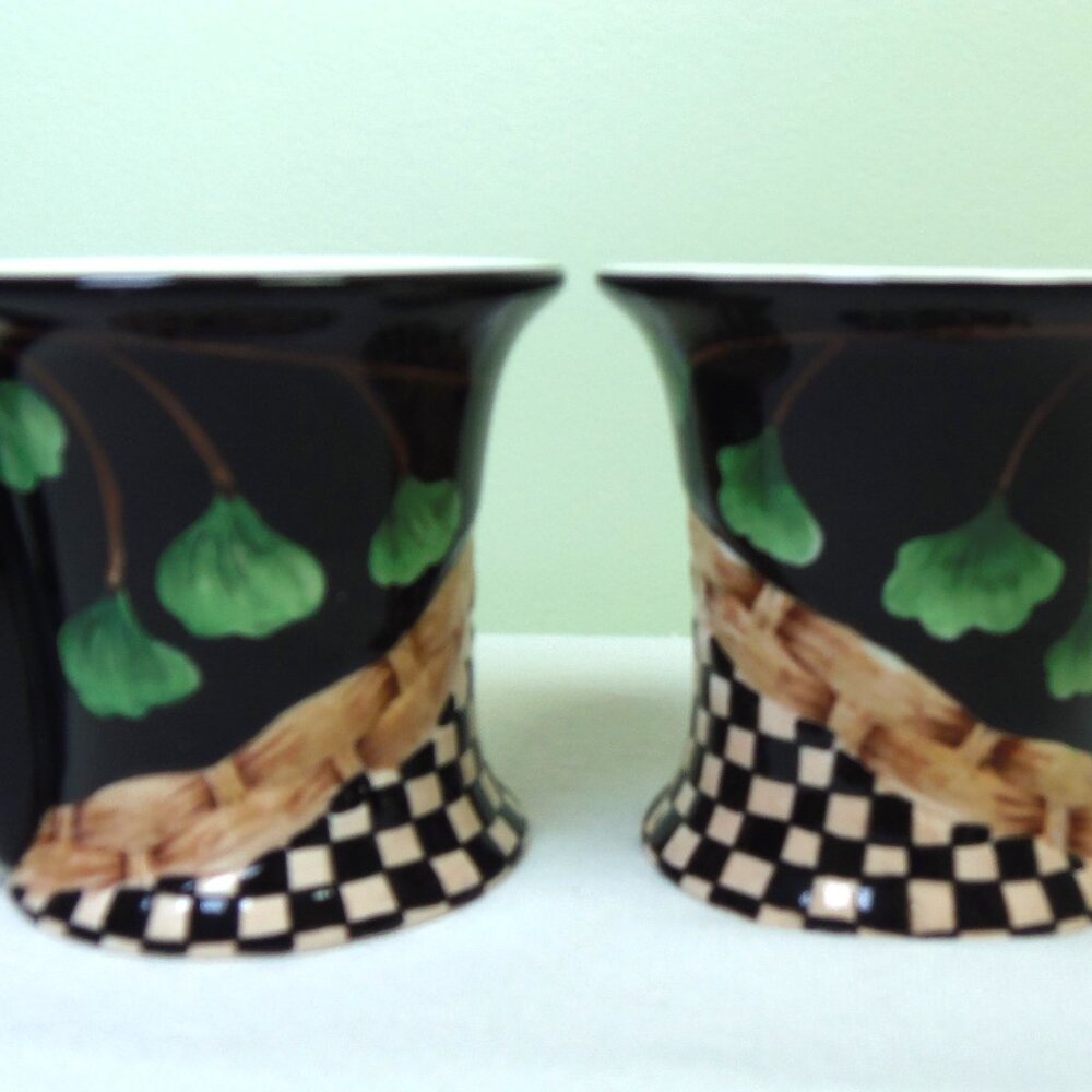 Peggy Fairfax Herrick /House of Hatten Ginko Leaves 6 oz Coffee Mugs Set of 2